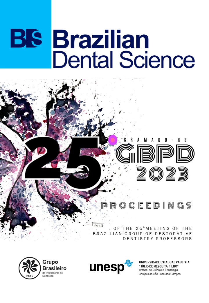 					View Vol. 26 No. 3 Suppl 1 (2023): 25th Meeting of the Brazilian Group of Restorative Dentistry Professors
				